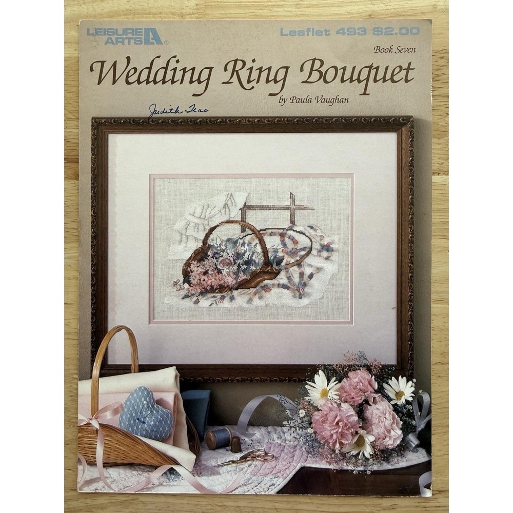 Wedding‎ Ring Bouquet Counted Cross Stitch Leaflet Paula Vaughan Leisure Arts